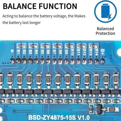 لوحة حماية شحن بطارية ليثيوم ايون BMS 10S 36V 30A منافذ مختلفة مع توازن مستشعر درجة الحرارة للسكوتر الإلكتروني والدراجة الالكترونية  (10S 36V 30A)