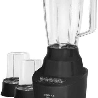 خلاط بلاي 3&times;1، مع مطحنتين من سوناي - 3 سرعات، 1.5 لتر، 400 ، أسود - MAR-2300، 400.0 واط
