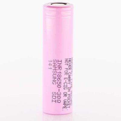 بطارية سامسونج INR18650-30Q قابلة لإعادة الشحن من نوع ليثيوم أيون 18650 عالية التفريغ 3.6 فولت 15 أمبير 3000 مللي أمبير