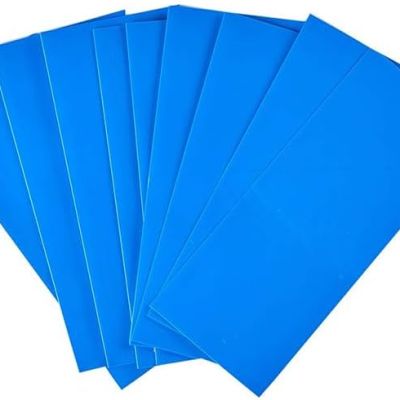 PVC Heat Shrink Tube for 18650 Lithium Battery &ndash; 10PCS, Assorted Colors (BLUE, 10 PCS)